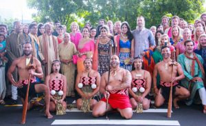 Wedding guests and members from The Haka Experience