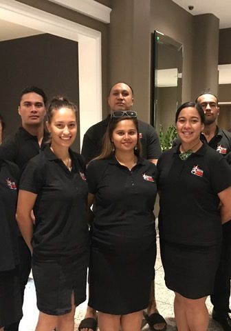 Te Wehi Haka performers backstage before our performance.